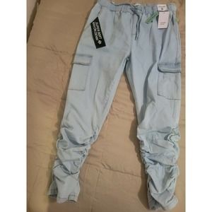 Bamboo Juniors Plus Jeans Scrunched Stretch Light wash Size 2XL & 3XL NWT